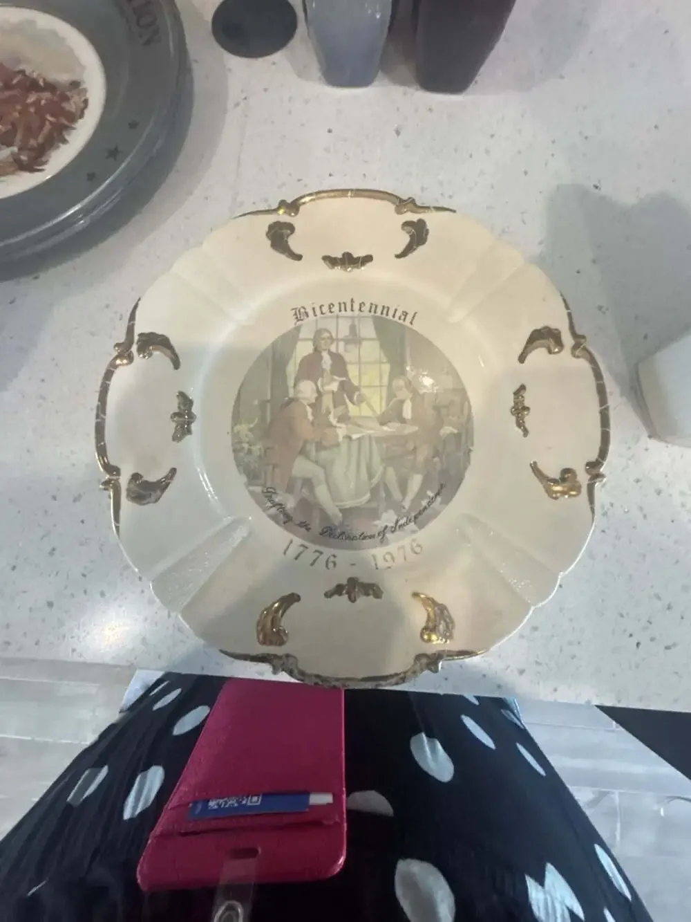 Vintage Bicentennial 1776-1976 Drafting the Declaration of Independence Plate